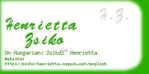 henrietta zsiko business card